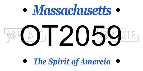 OT2059 Massachusetts License Plate