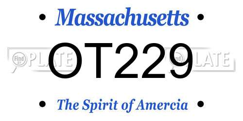 OT229 Massachusetts License Plate