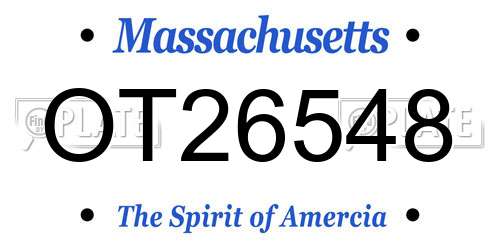 OT26548 Massachusetts License Plate