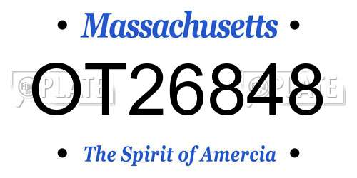 OT26848 Massachusetts License Plate