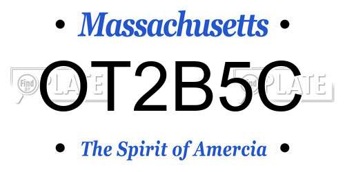 OT2B5C Massachusetts License Plate