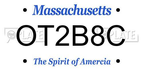 OT2B8C Massachusetts License Plate