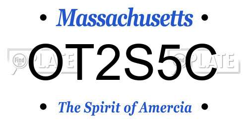 OT2S5C Massachusetts License Plate