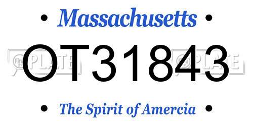 OT31843 Massachusetts License Plate