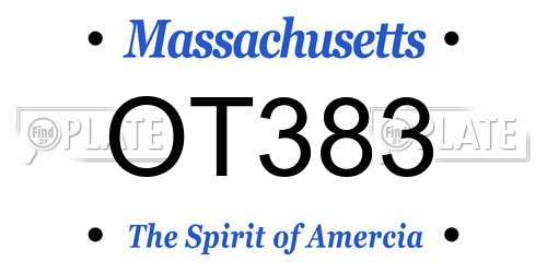 OT383 Massachusetts License Plate