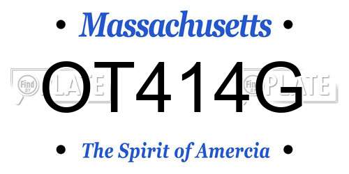 OT414G Massachusetts License Plate