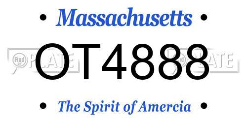 OT4888 Massachusetts License Plate