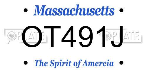 OT491J Massachusetts License Plate