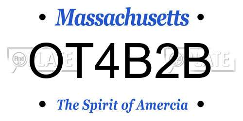 OT4B2B Massachusetts License Plate