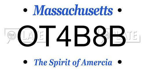 OT4B8B Massachusetts License Plate