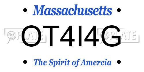 OT4I4G Massachusetts License Plate