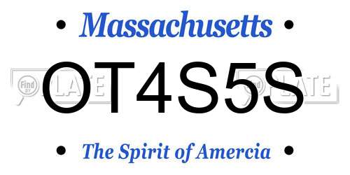 OT4S5S Massachusetts License Plate