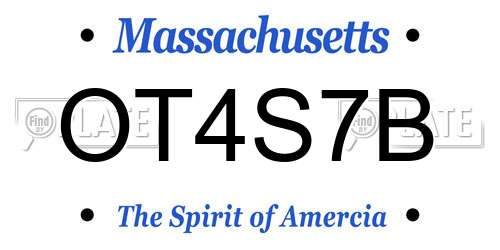 OT4S7B Massachusetts License Plate
