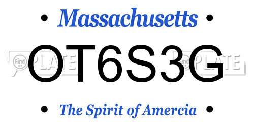 OT6S3G Massachusetts License Plate