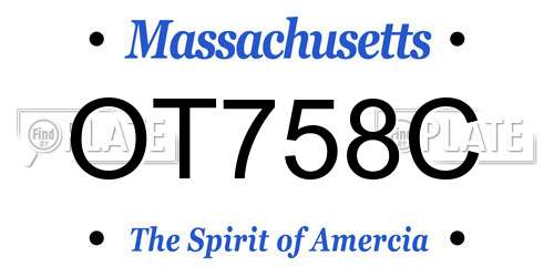 OT758C Massachusetts License Plate