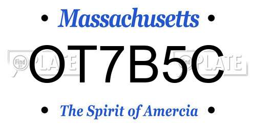 OT7B5C Massachusetts License Plate