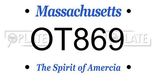 OT869 Massachusetts License Plate