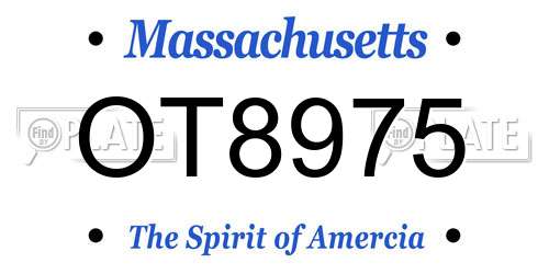 OT8975 Massachusetts License Plate