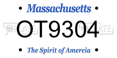 OT9304 Massachusetts License Plate