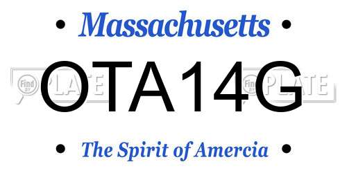 OTA14G Massachusetts License Plate
