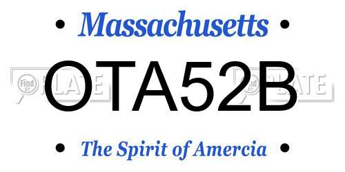 OTA52B Massachusetts License Plate