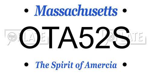 OTA52S Massachusetts License Plate