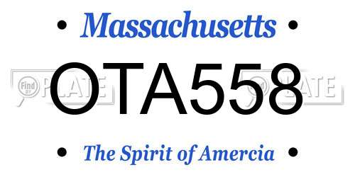 OTA558 Massachusetts License Plate