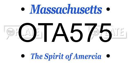 OTA575 Massachusetts License Plate