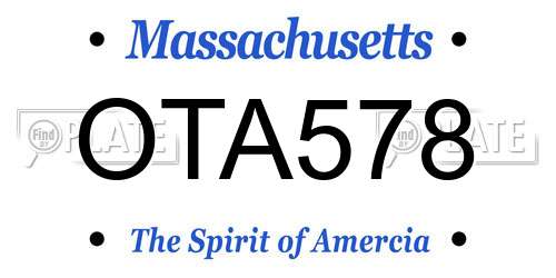 OTA578 Massachusetts License Plate
