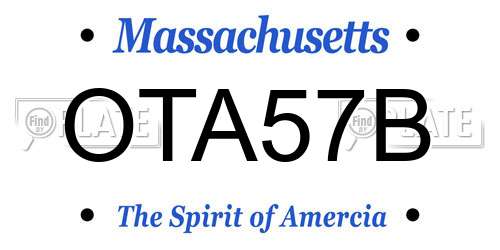 OTA57B Massachusetts License Plate