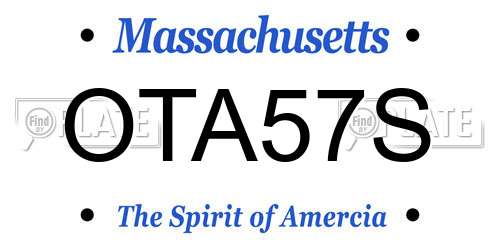 OTA57S Massachusetts License Plate