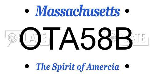 OTA58B Massachusetts License Plate