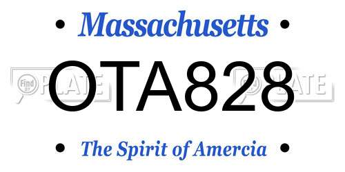 OTA828 Massachusetts License Plate