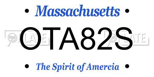 OTA82S Massachusetts License Plate