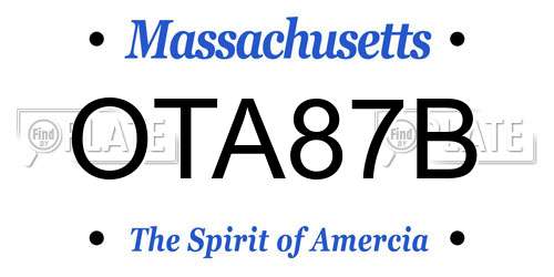 OTA87B Massachusetts License Plate