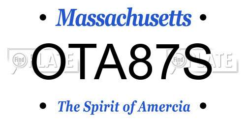 OTA87S Massachusetts License Plate