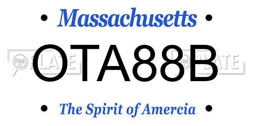 OTA88B Massachusetts License Plate