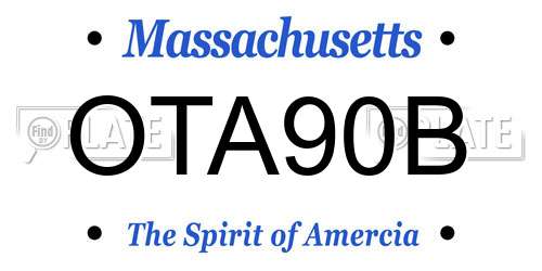 OTA90B Massachusetts License Plate