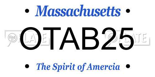 OTAB25 Massachusetts License Plate