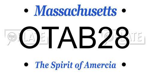 OTAB28 Massachusetts License Plate