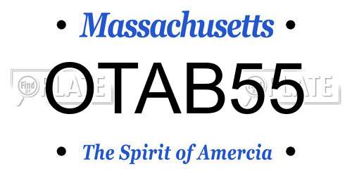 OTAB55 Massachusetts License Plate