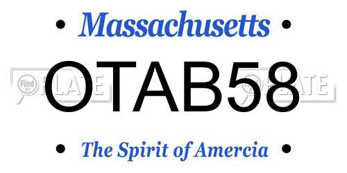 OTAB58 Massachusetts License Plate