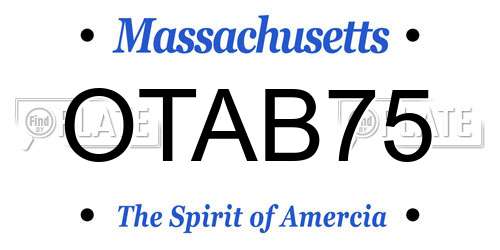 OTAB75 Massachusetts License Plate