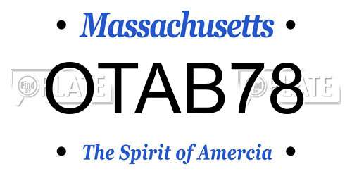OTAB78 Massachusetts License Plate