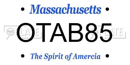OTAB85 Massachusetts License Plate