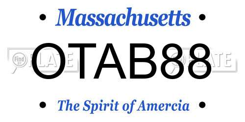 OTAB88 Massachusetts License Plate