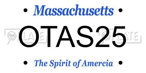 OTAS25 Massachusetts License Plate
