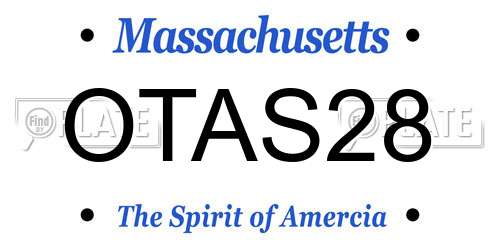 OTAS28 Massachusetts License Plate