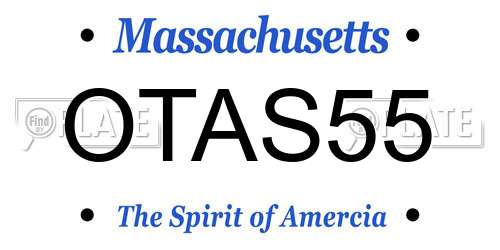OTAS55 Massachusetts License Plate