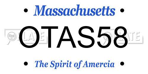 OTAS58 Massachusetts License Plate